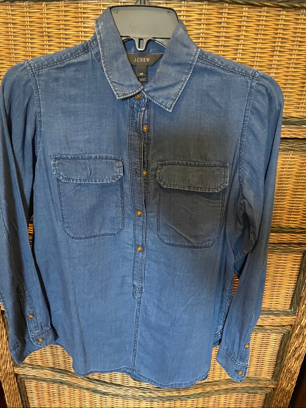 J. Crew Blue Denim Button-Down Shirt